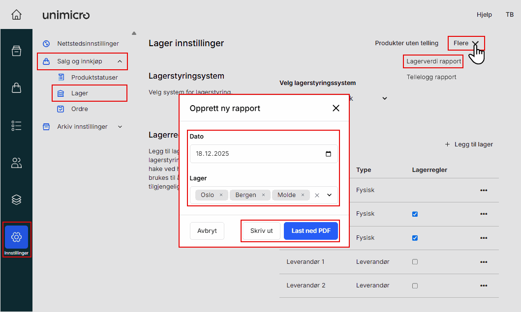 Opprett ny Lagerverdi rapport.png Opprett ny Lagerverdi rapport.png