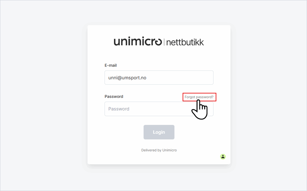 Glemt passord - systembruker.png Glemt passord - systembruker.png