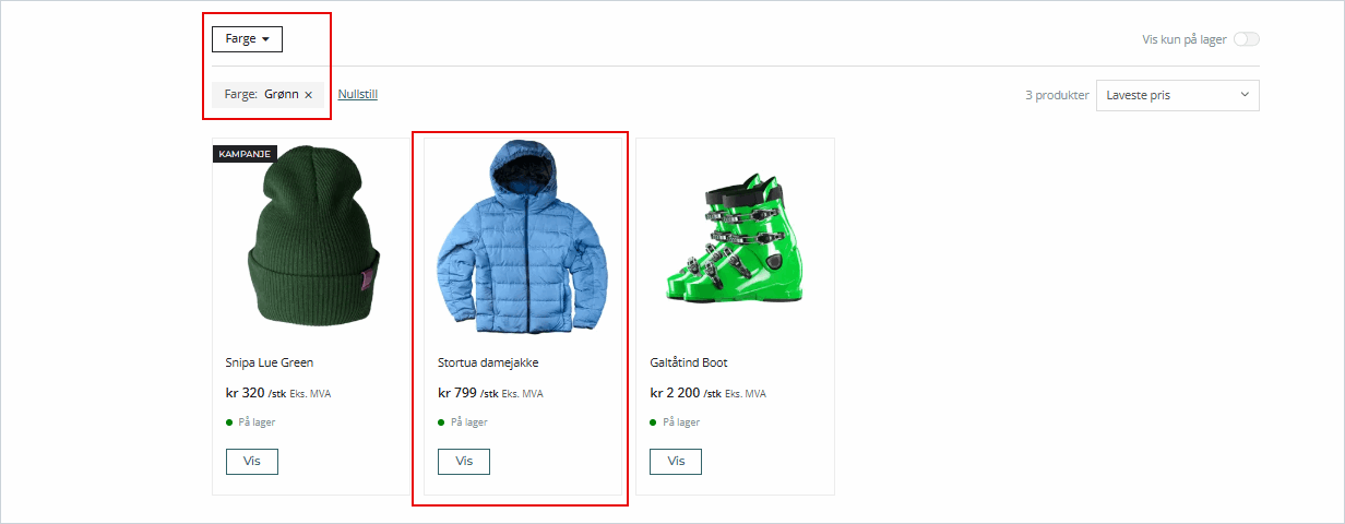 Variant filter resultat